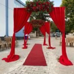 Luxury Red Rose Wedding Walkway Entrance