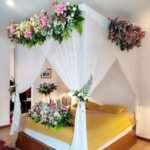 Luxury Bridal Bed Floral Decor