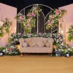 Luxury Blush & Gold Wedding Stage Decor