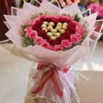 Luxury Rose & Chocolate Heart Bouquet