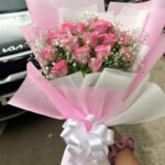 Luxury Pink Rose & Gypsophila Bouquet