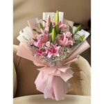 Luxury Pink Lily & Rose Bouquet