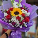 Luxury Sunflower & Red Rose Bouquet