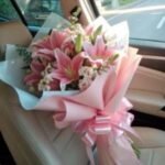Luxury Pink Lily Car Bouquet