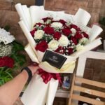 Luxury Red & White Rose Bouquet
