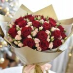 Luxury Crimson & Blush Rose Bouquet