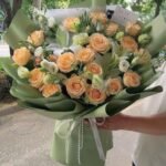 Luxury Peach Rose & Lily Bouquet