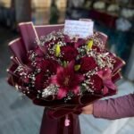 Burgundy Rose & Lily Luxury Bouquet