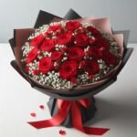 Luxury Red Rose & Baby's Breath Premium Bouquet