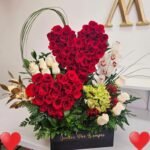 Luxury Double Heart Rose Arrangement
