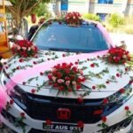 Luxury Red Rose Wedding Car Decor