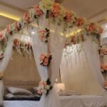 Luxury Canopy Wedding Bed Floral Decoration
