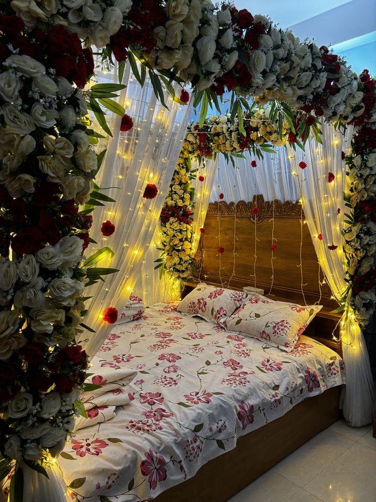 WhatsApp Image 2026-05-28 at 12.58.47 AM (1) Luxury Wedding First Night Bed Floral Decor - Image 1