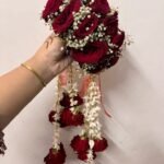 Crimson Cascade Bridal Hand Bouquet
