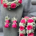 Pink Rose Floral Jewelry Set