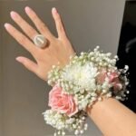 Bridal Wrist Corsage – Fresh Roses & Chrysanthemum